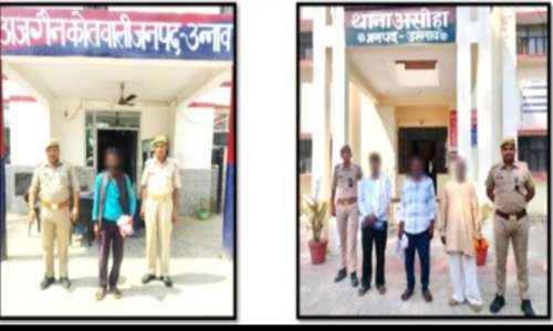 थाना अजगैन व थाना असोहा पुलिस द्वारा चार वारंटी अभियुक्त गिरफ्तार